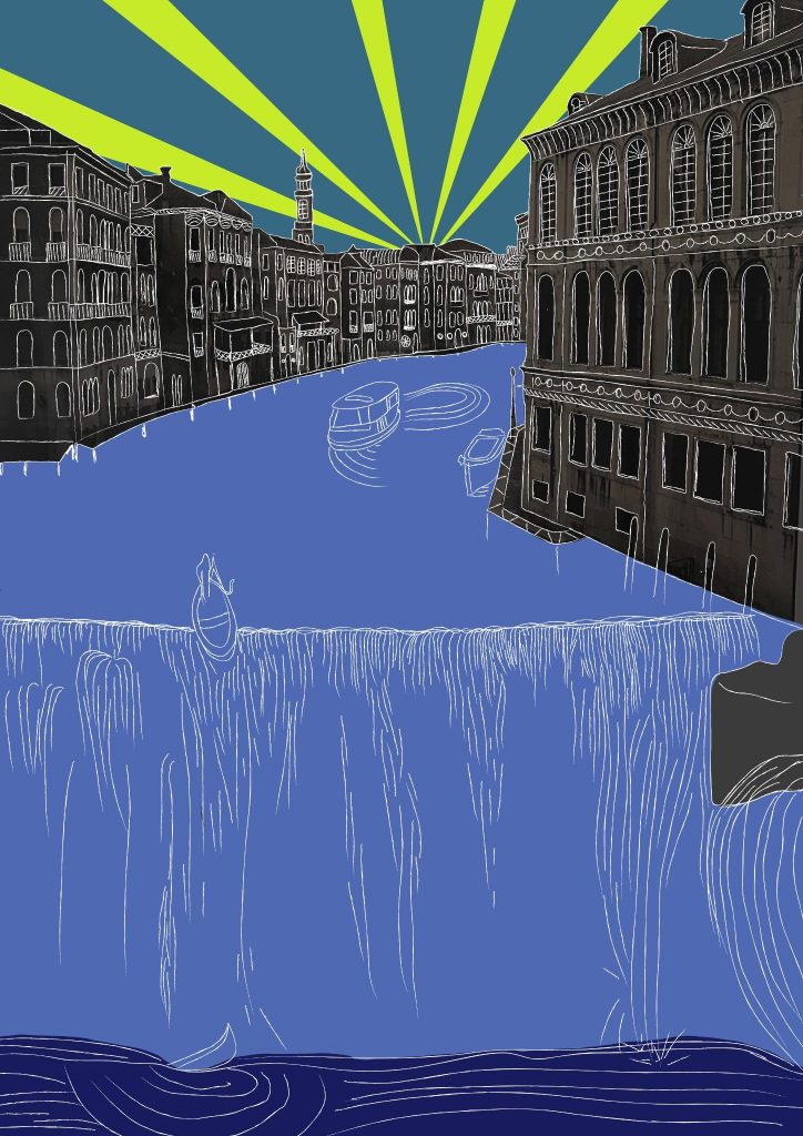illustrated-cityscape-waterfall-surreal-architecture
