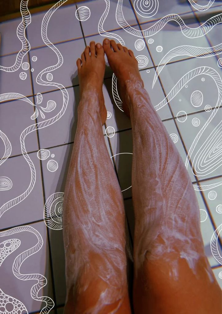 shaving-legs-in-the-bathroom-art-illustrations