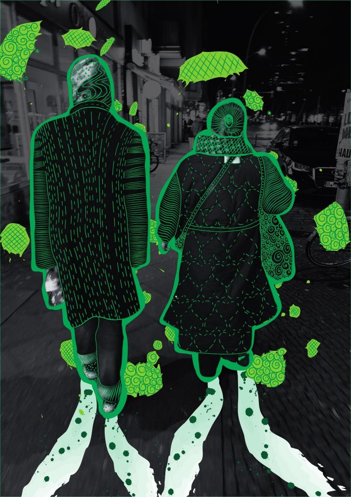 urban-night-walk-green-outline-figures